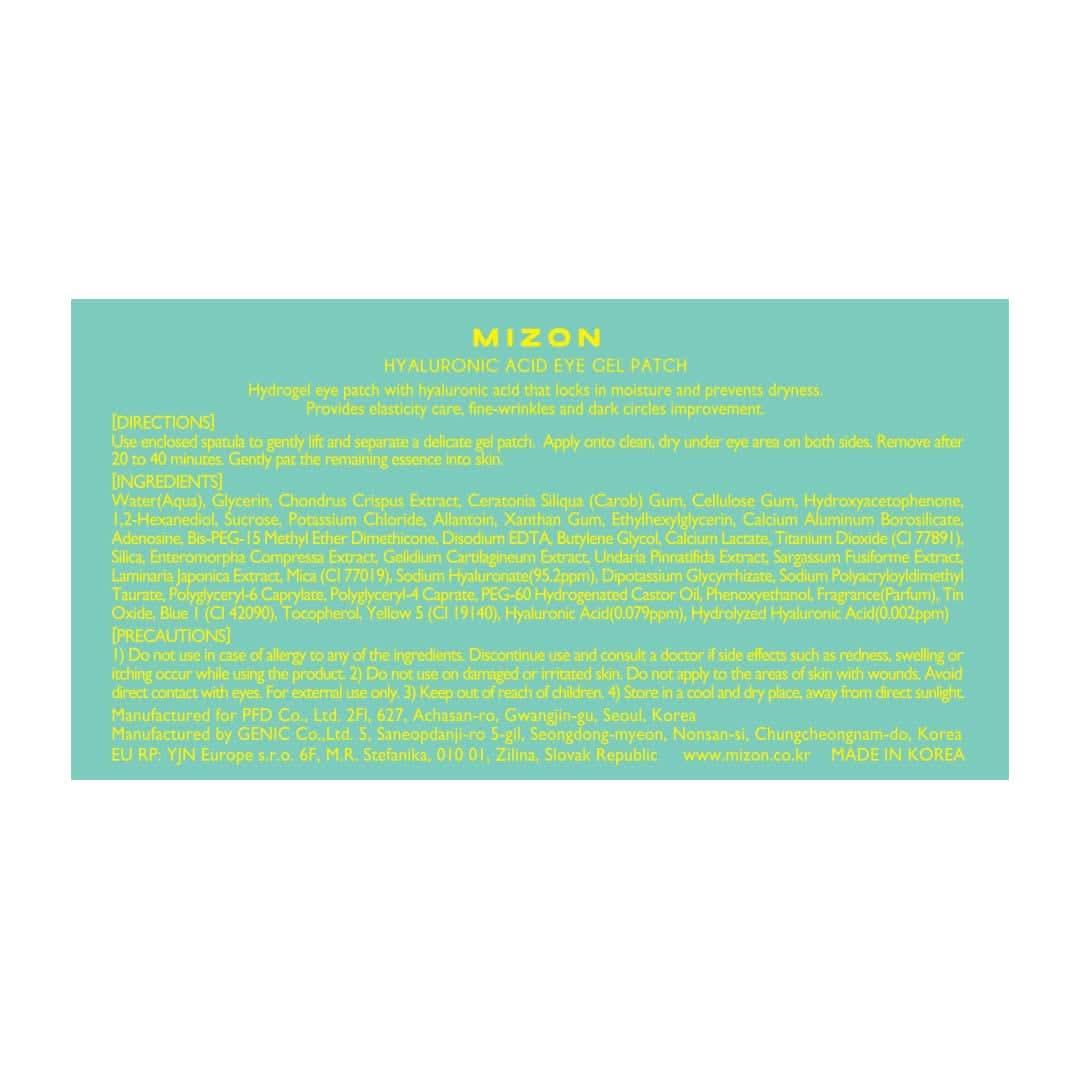 MIZON Hyaluronic Acid Eye Gel Patch (30 PAIRS)