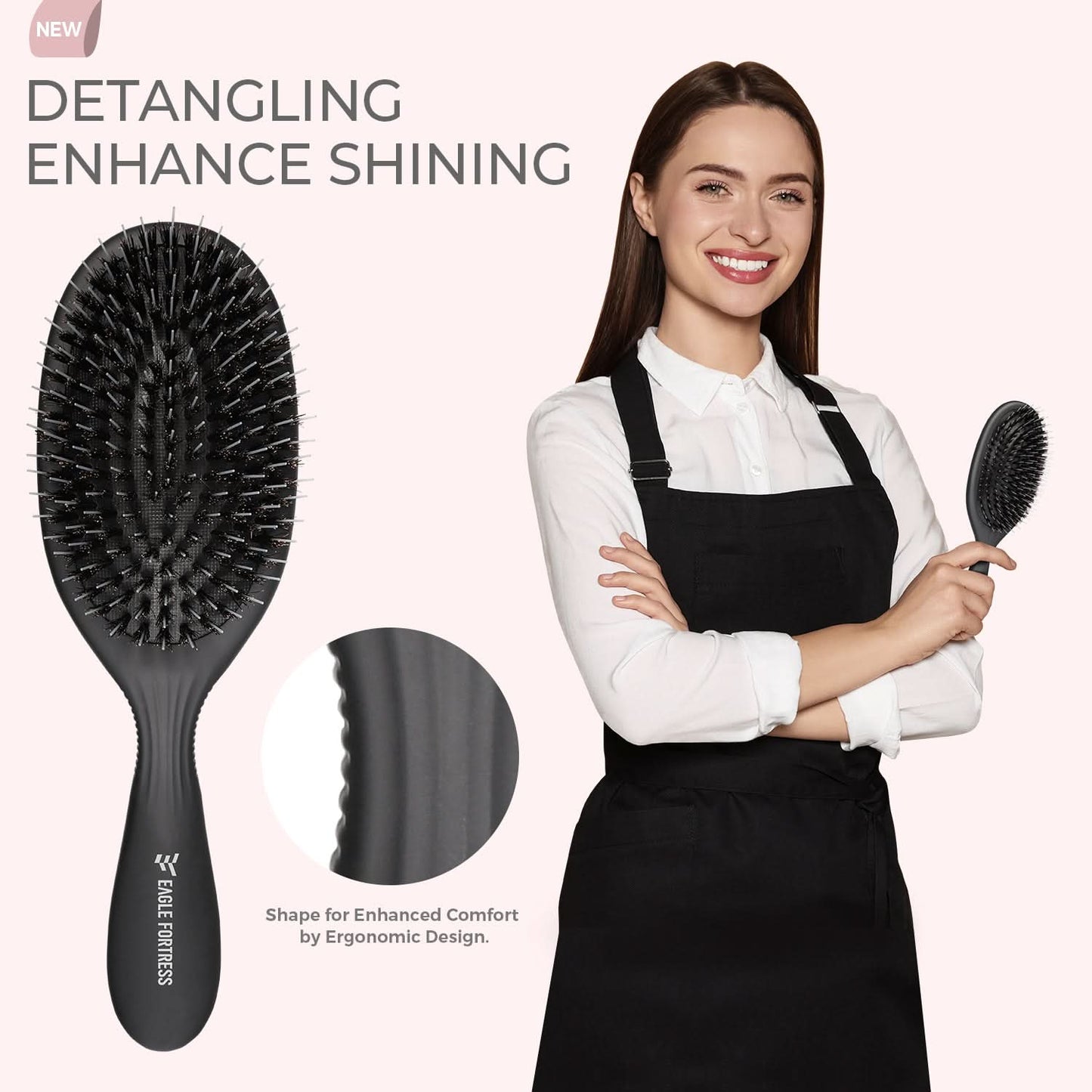 Eagle Fortress Deluxe Boar Bristle Hair Brush
