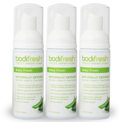 BODI FRESH - Toilet Paper Foam, Liquid Wet Wipe with Aloe & Vitamin E       1.7 Fl Oz - 3PACK