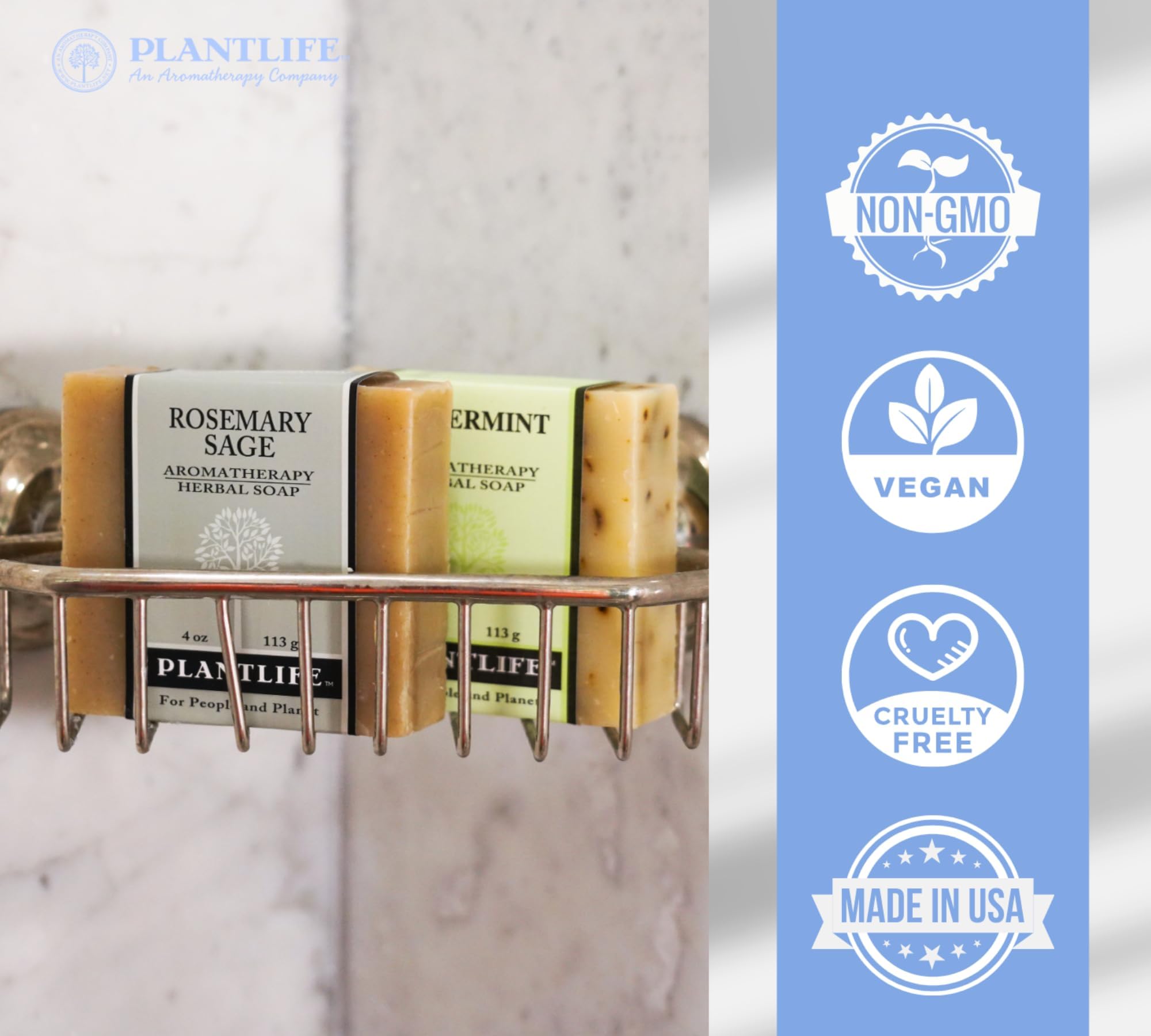 Plantlife Lavender Bar Soap - Moisturizing and Soothing Soap for Your Skin - Hand Crafted Using Plant-Based Ingredients - Made in California 4oz Bar