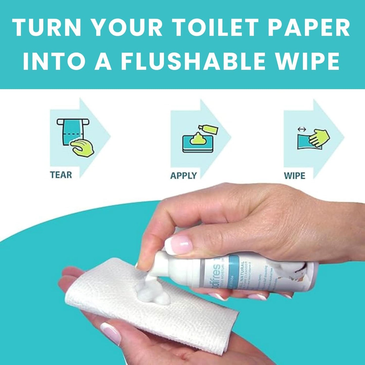 BODI FRESH - Toilet Paper Foam, Liquid Wet Wipe with Aloe & Vitamin E       1.7 Fl Oz - 3PACK