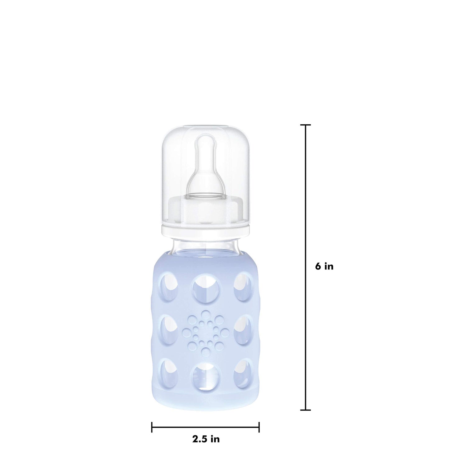Lifefactory 4 oz Glass Baby Bottle with Protective Silicone Sleeve, Blanket