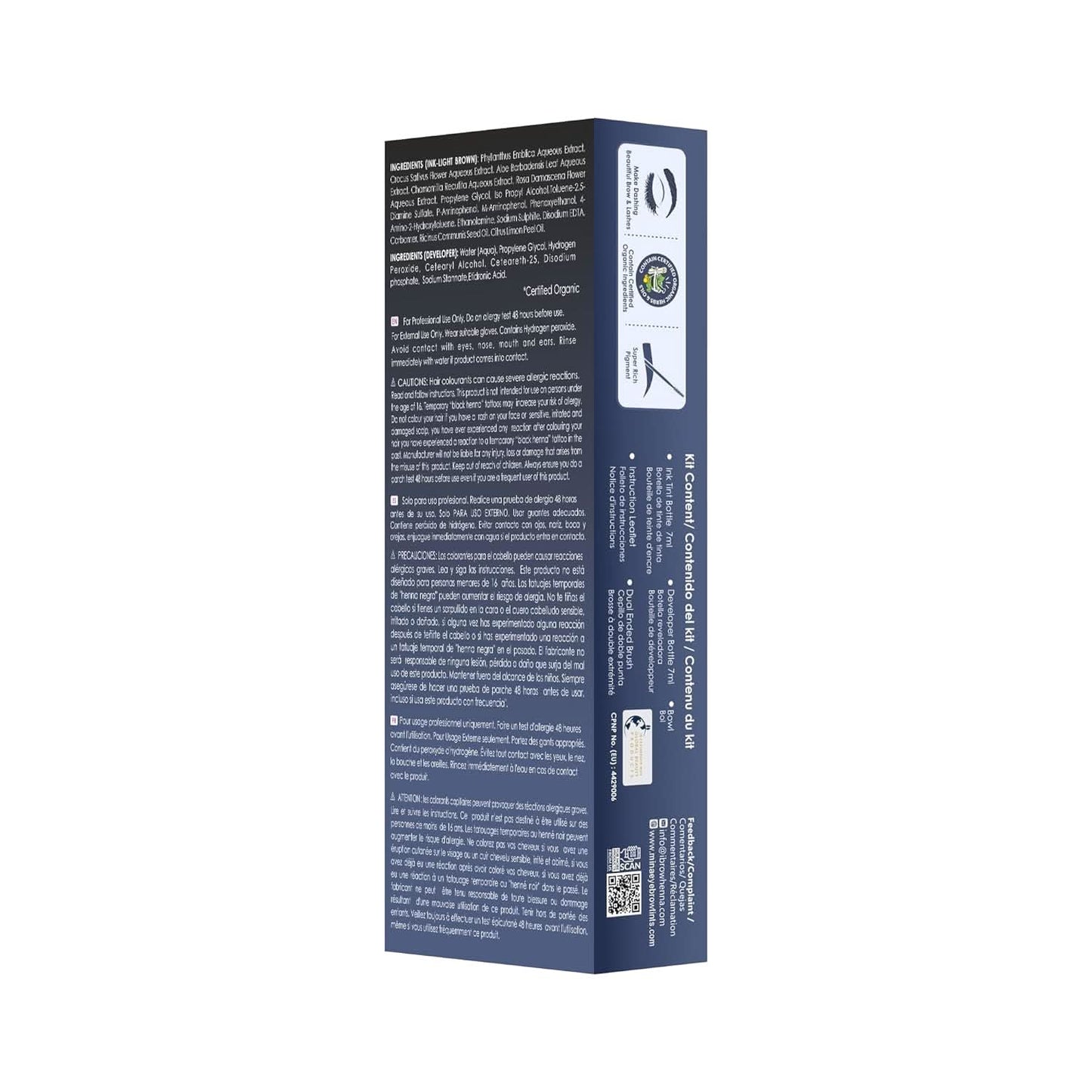 Mina Ibrow - Ink Hybrid Liquid Stain, Brow & Lash Tint Kit - Light Brown 14ml