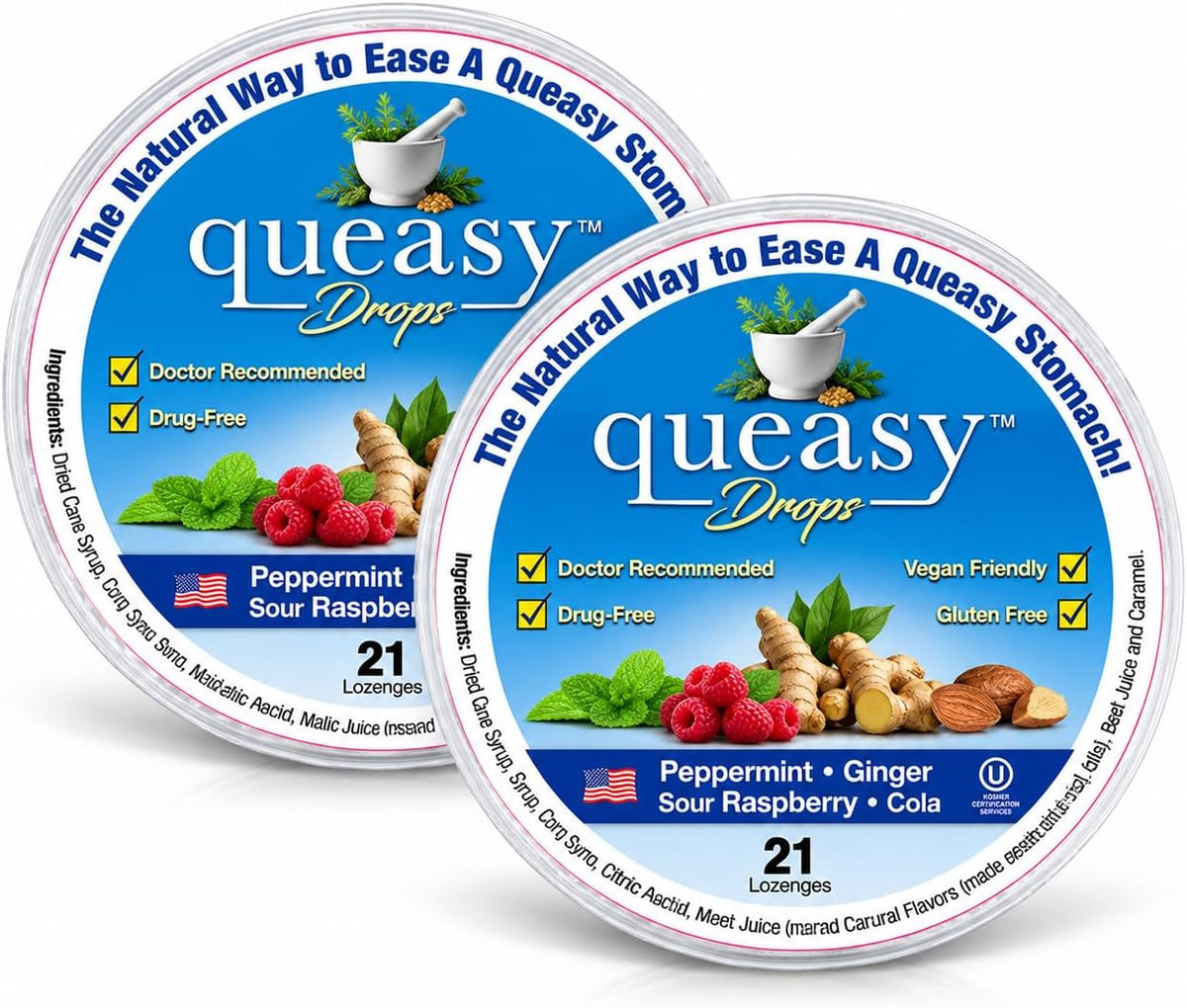 Three Lollies Queasy Drops - 21 ct (2-Pack)