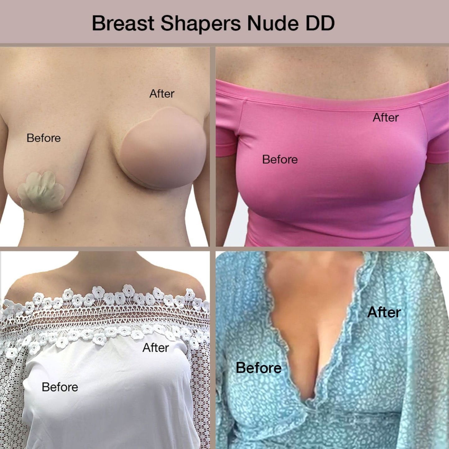 Bring It Up Breast Shapers (DD, Nude)