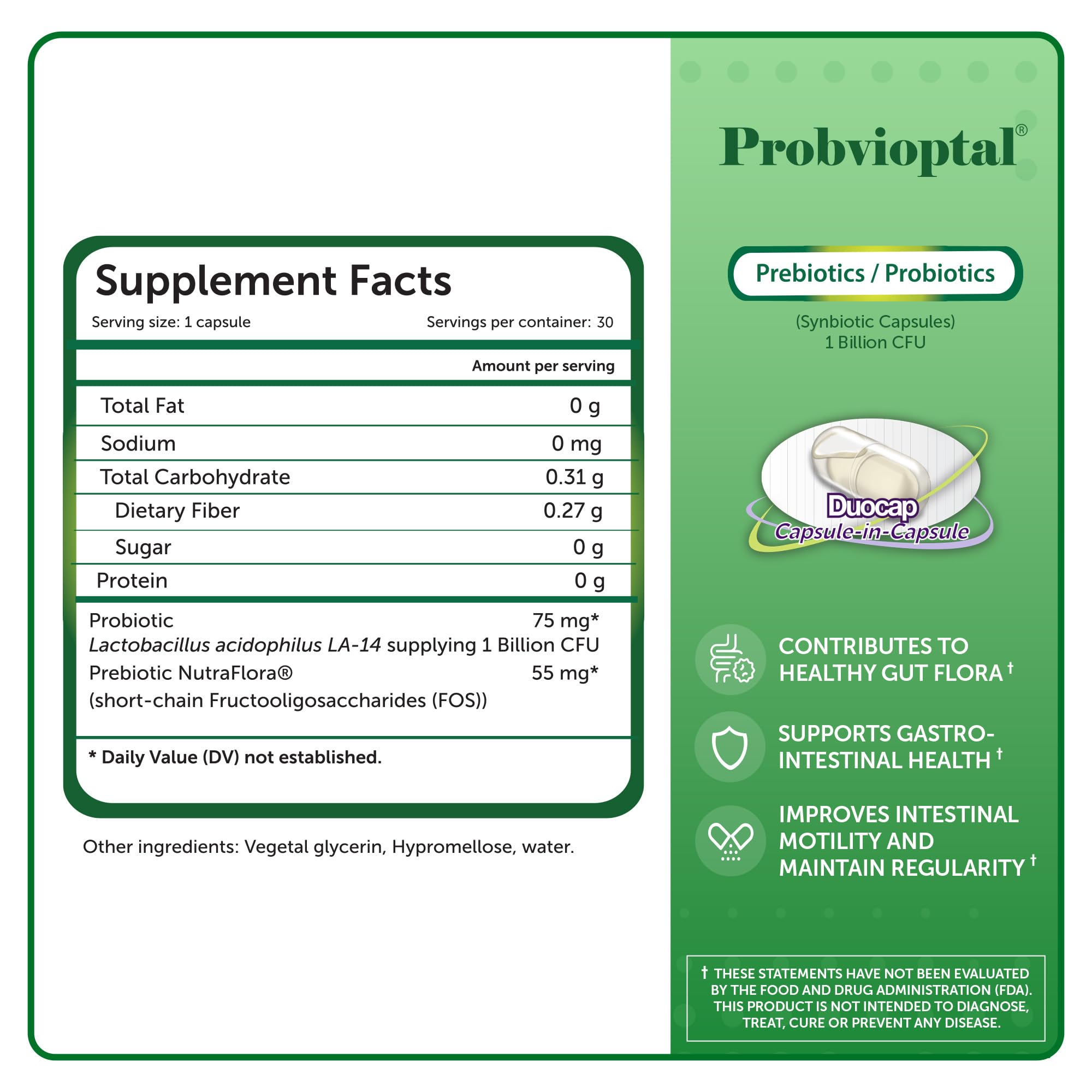 Vivoptal Probvioptal Probiotics & Prebiotics 30 Capsules