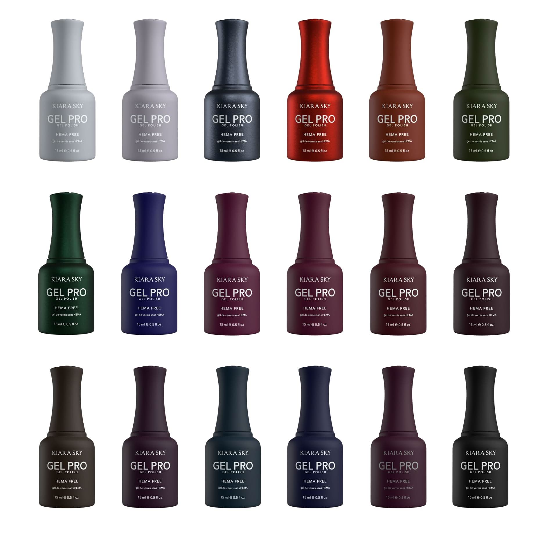 KIARA SKY Gel Pro HEMA-FREE Gel Nail Polish Collection, 18 colors each Bottle 0.5 Fl Oz, The Winter Wonderland