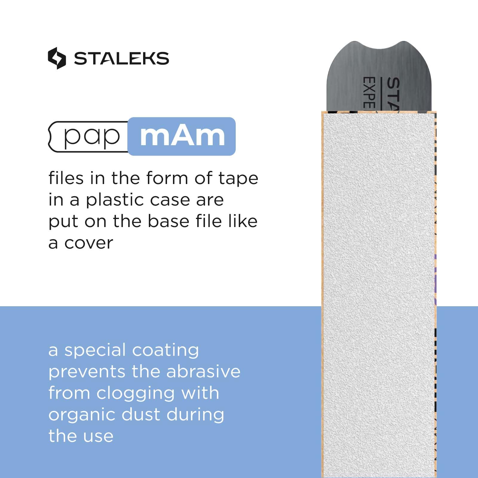 Staleks Pro Disposable White Nail Files papmAm Expert 22 – 240 Grit – 50 Pcs – Glueless Replaceable Abrasives – Professional Nail Polishing – Manicure & Pedicure