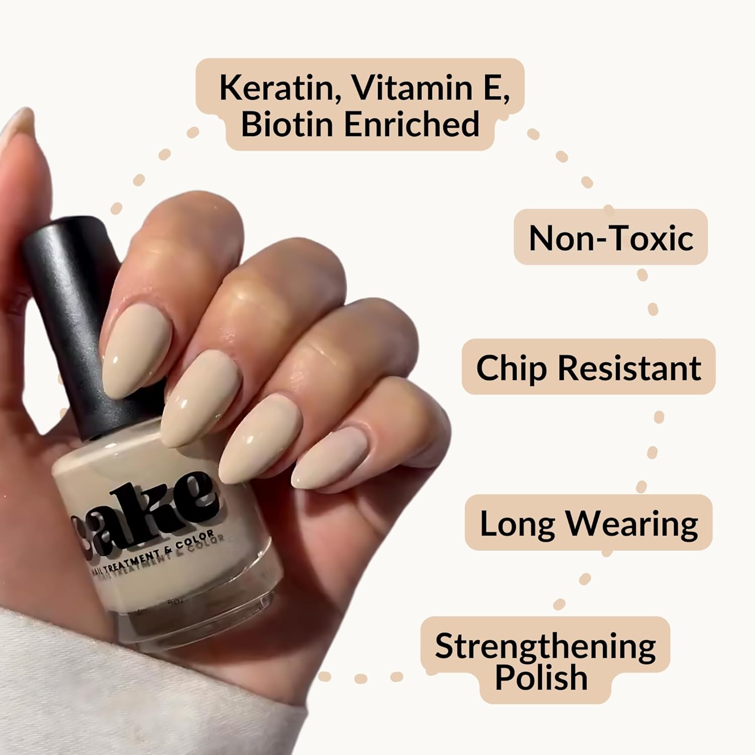 CAKE Nail Strengthening Polish - See You Latte