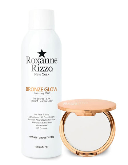 Roxanne Rizzo No Filter Skin Set - Bronze Glow Mist 6oz/177ml + Wall Street Bronzer Powder .3oz/8g