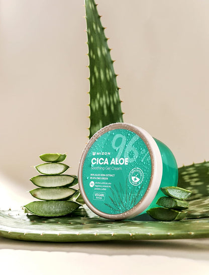 MIZON Cica Aloe 96% Soothing Gel Cream, Moisturizing, Centella Asiatica, Vegan Formula(10.58 fl.oz.)