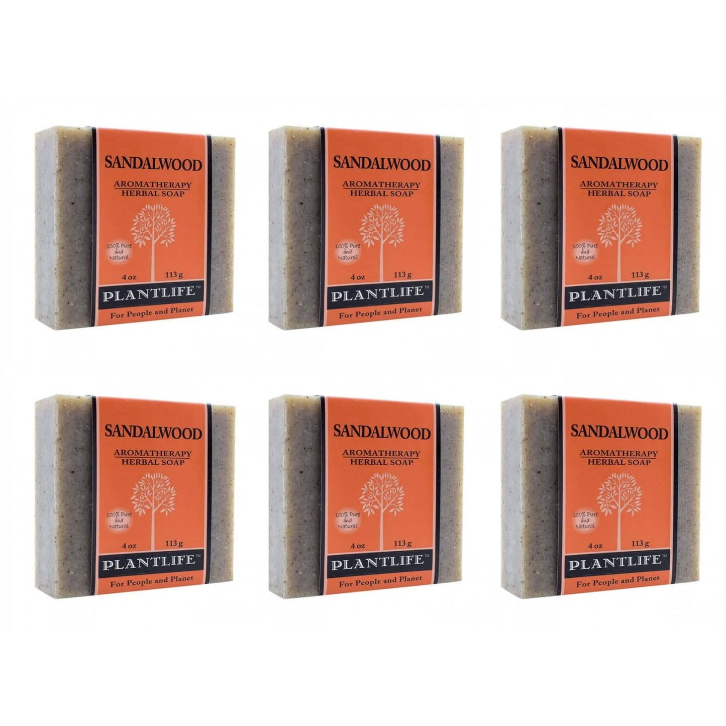Plantlife Sandalwood Bar Soap - 6x 4oz Bar