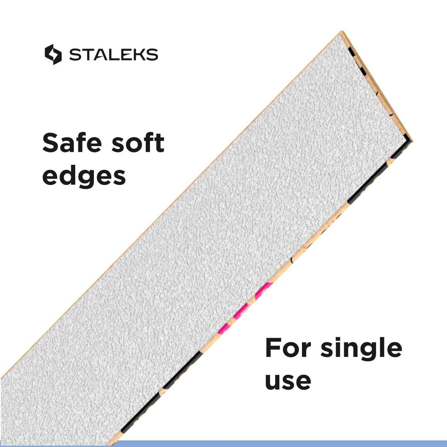 STALEKS PRO Disposable White Abrasive Tape papmAm Expert – 150 Grit – 7m Roll – Glueless Replaceable Abrasive for Plastic Case – Professional Nail Shaping – Manicure & Pedicure