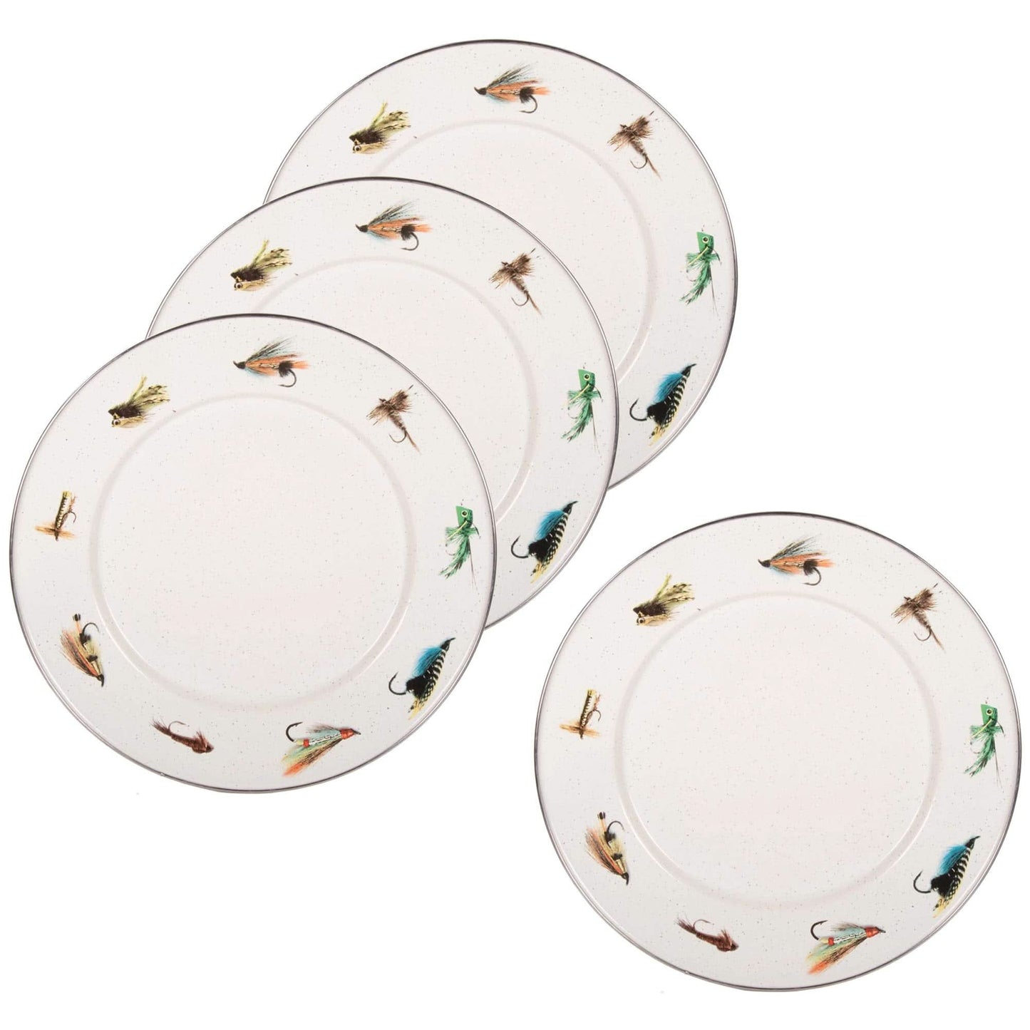 Golden Rabbit Enamelware Dinner Plates - Set of 4