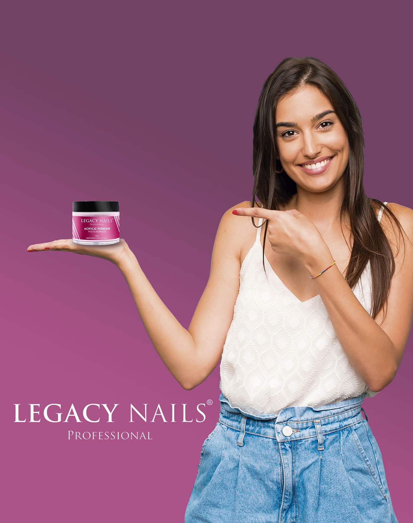 Legacy Nails Professional Pink Acrylic Powder 2 oz