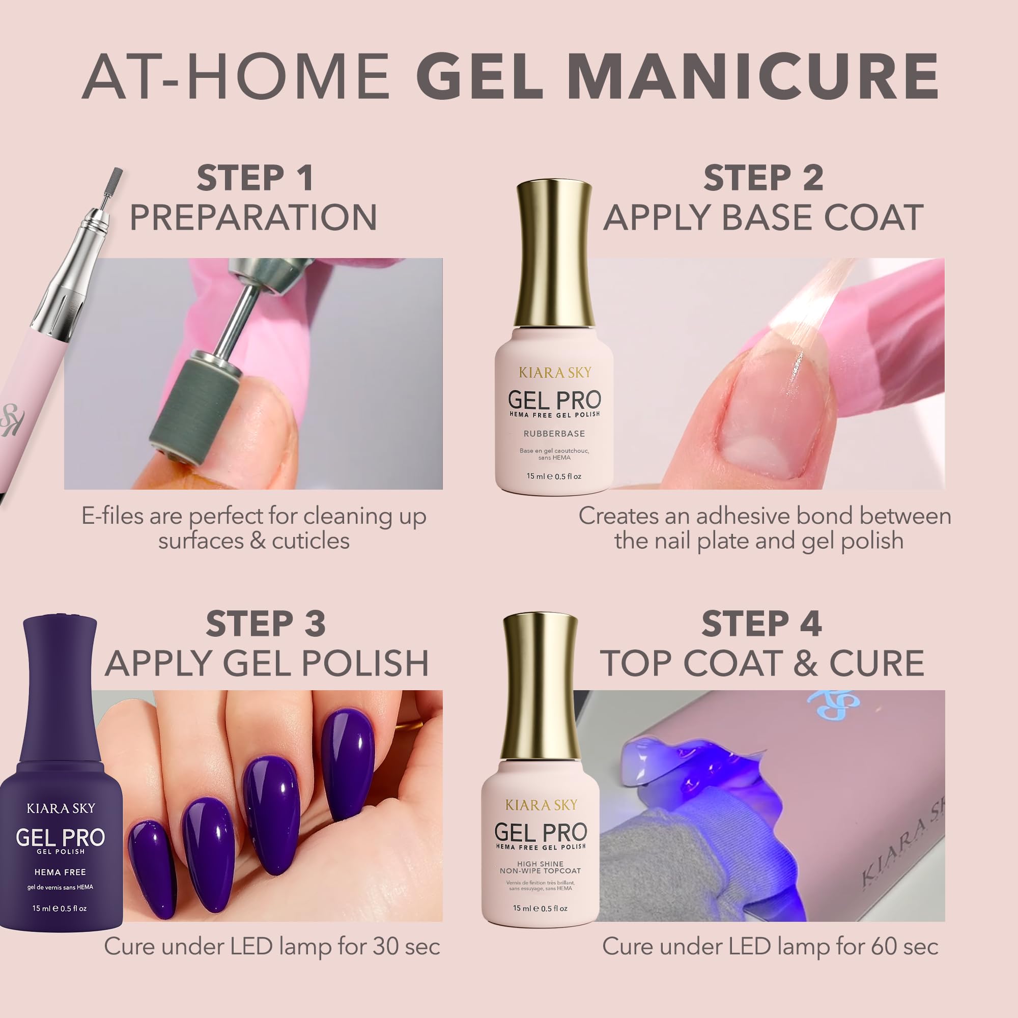 KIARA SKY Pro Hema-Free Gel Nail Polish, Grape Gatsby, 0.5 Fl oz