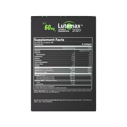 Vivioptal Lux 60 Softgels, Omega 3, Zinc, and Vitamin C & E, Multivitamin & Multimineral, Gluten Free, German Formula