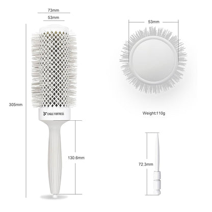 Eagle Fortress XL Ceramic + Ionic Round Hair Brush 2 inch - Grey
