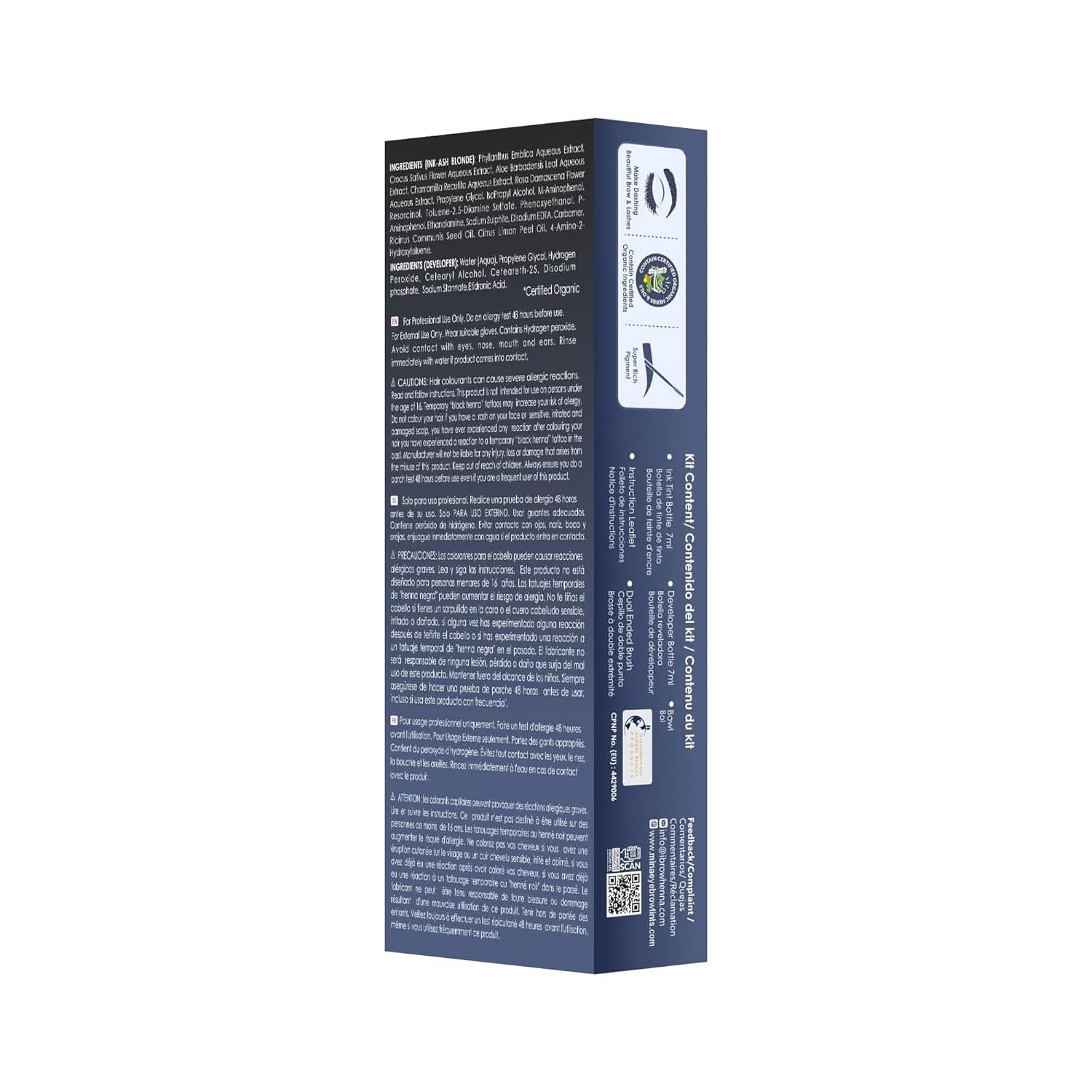 Mina Ibrow - Ink Hybrid Liquid Stain, Brow & Lash Tint Kit -Ash Blonde 14ml