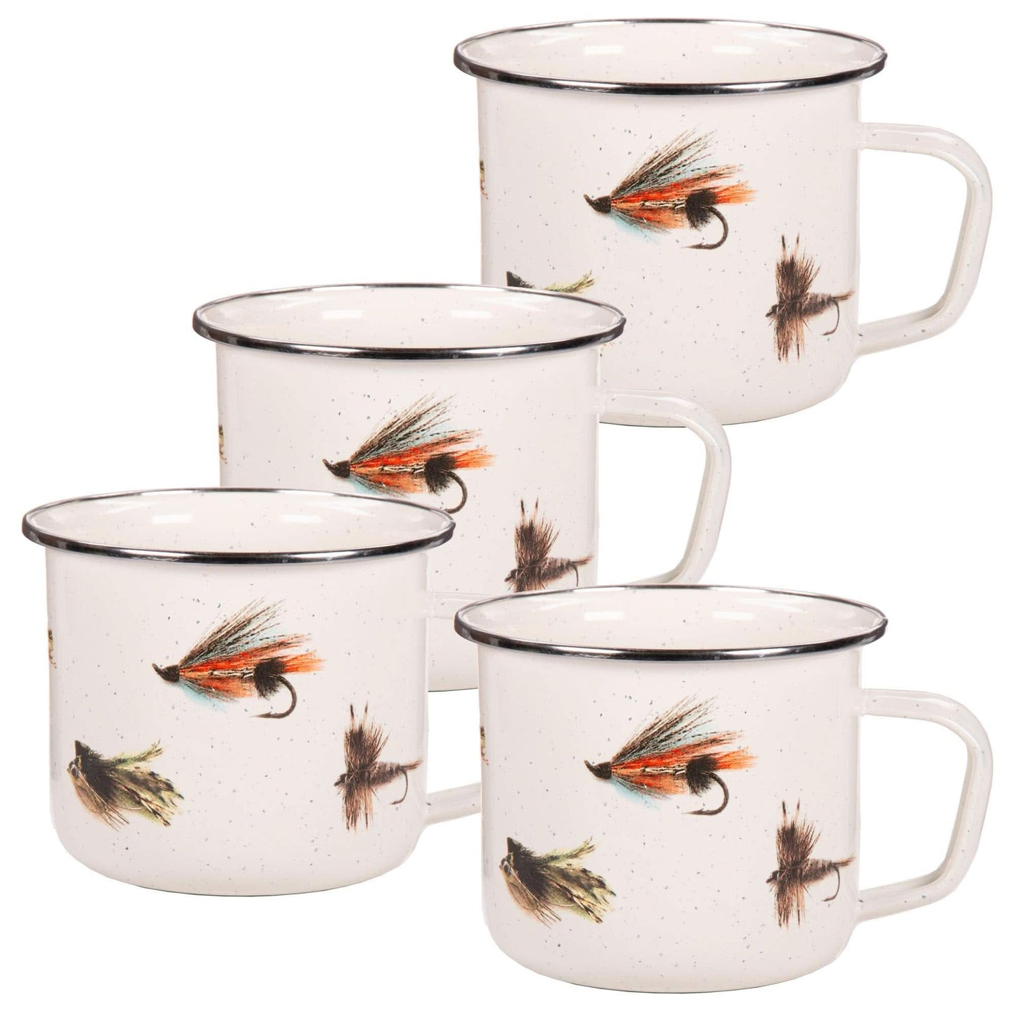 Golden Rabbit Enamelware Grande Mugs - Set of 4