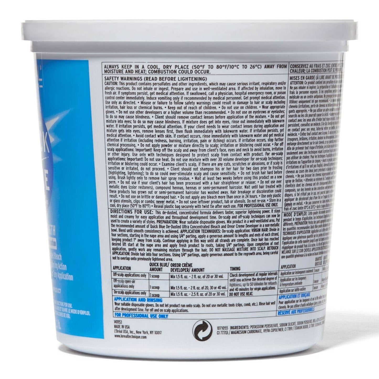 L'Oreal Quick Blue High Performance Powder Lightener Bleach 1 LB