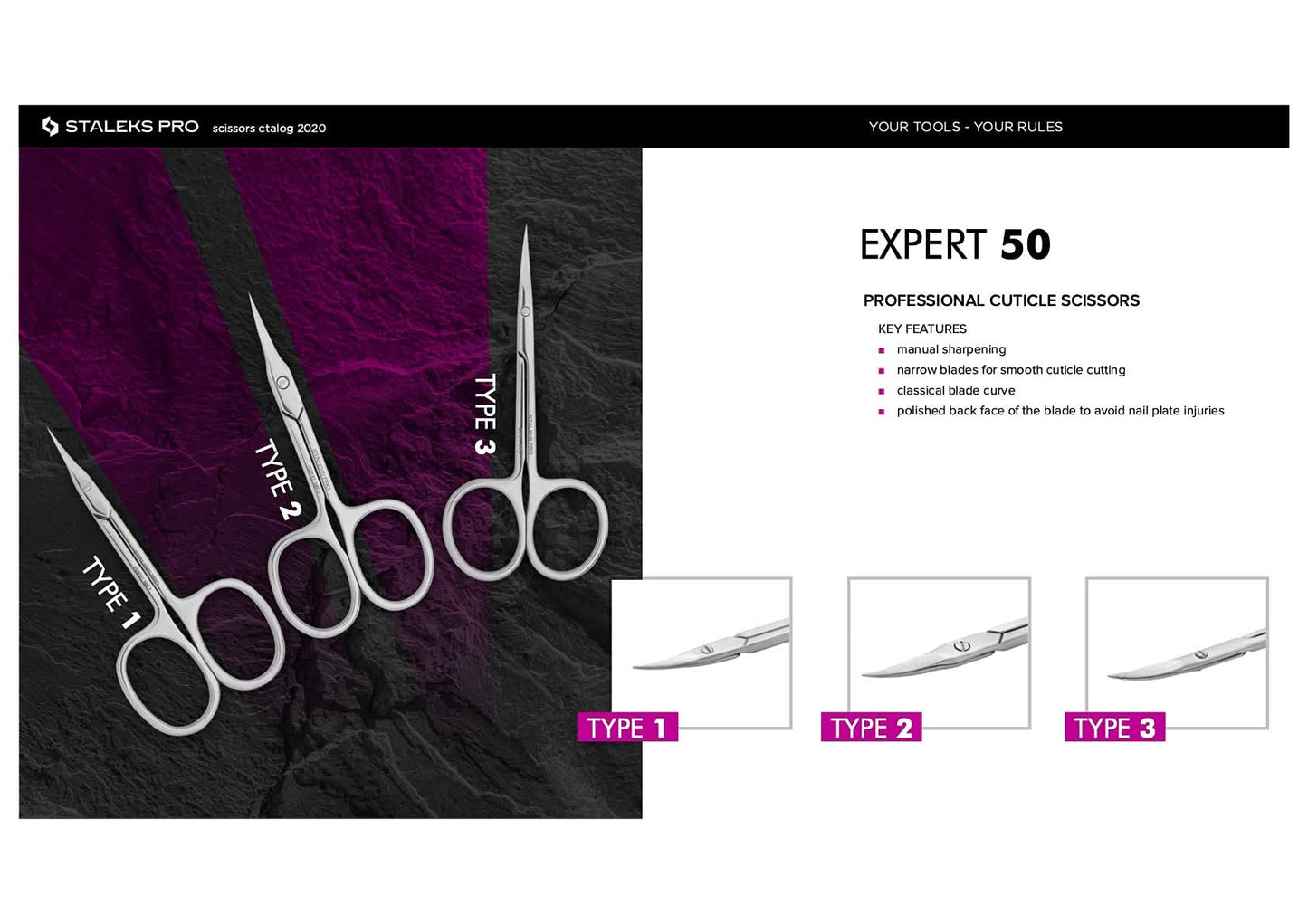 STALEKS Cuticle Scissors – Stainless Steel Curved