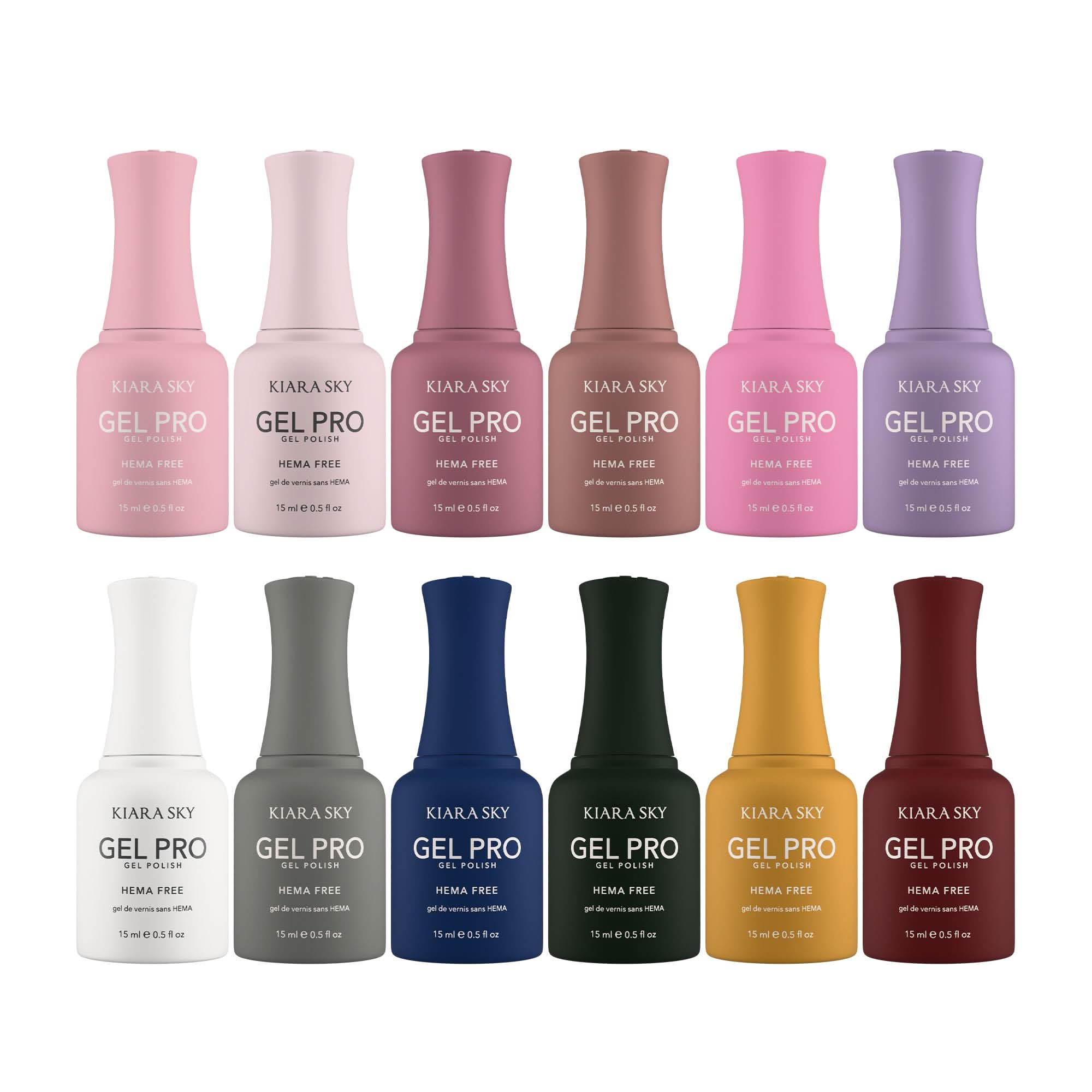 KIARA SKY Gel Pro HEMA-FREE Gel Nail Polish Collection, 12 colors each Bottle 0.5 Fl Oz, The Nail Artist Edit