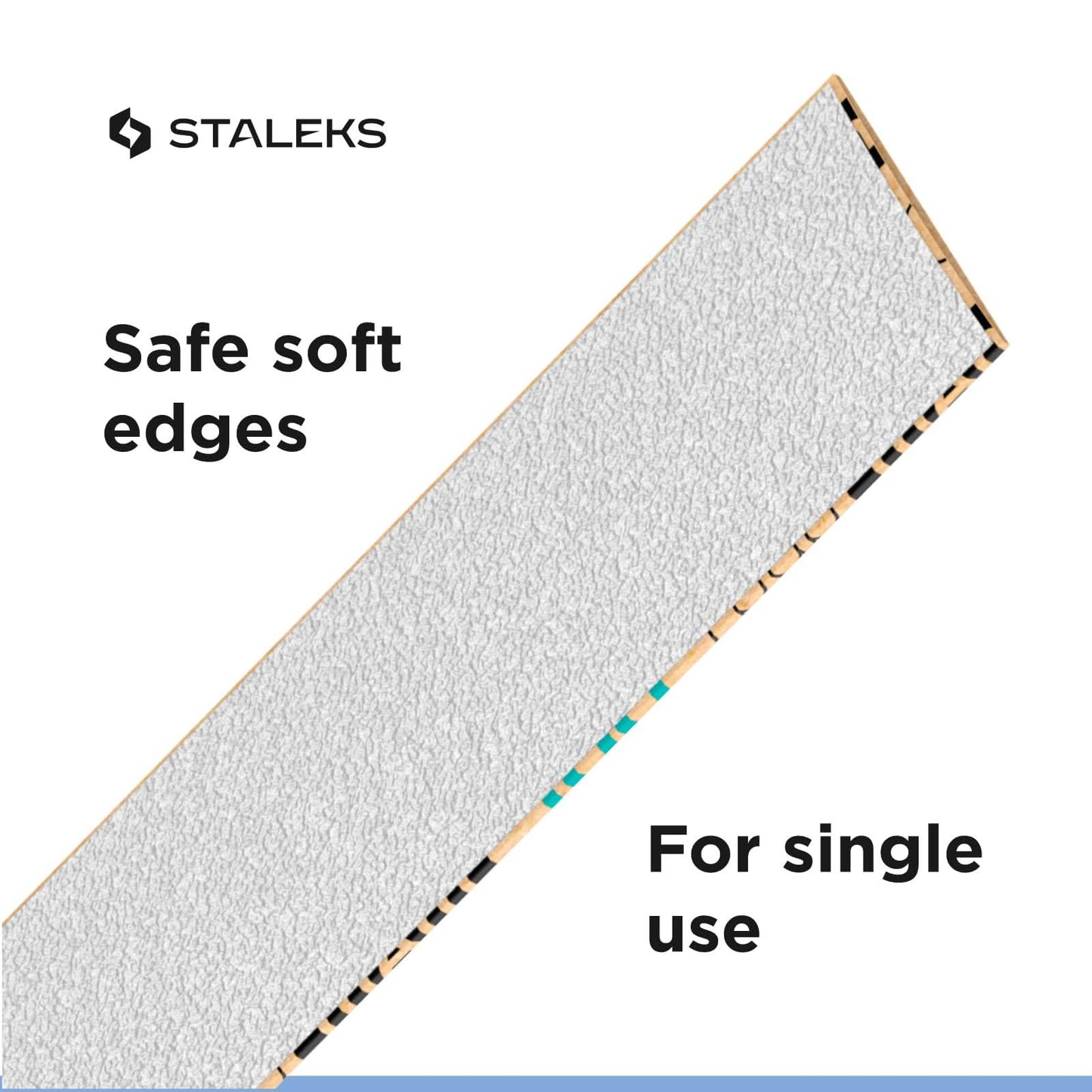 STALEKS PRO Disposable White Abrasive Tape papmAm Expert – 100 Grit – 7m Roll – Glueless Replaceable Abrasive for Plastic Case – Professional Nail Shaping – Manicure & Pedicure