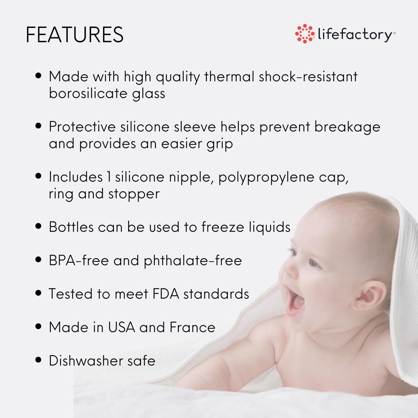 Lifefactory 4oz & 9oz Glass Baby Bottle Set