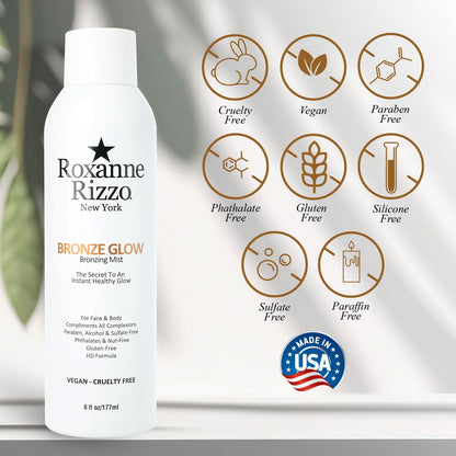 Roxanne Rizzo No Filter Skin Set - Bronze Glow Mist 6oz/177ml + Wall Street Bronzer Powder .3oz/8g