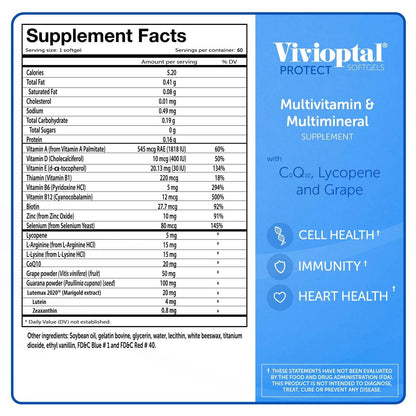 Vivioptal Protect for Men Multivitamin & Multimineral, 60 Capsules
