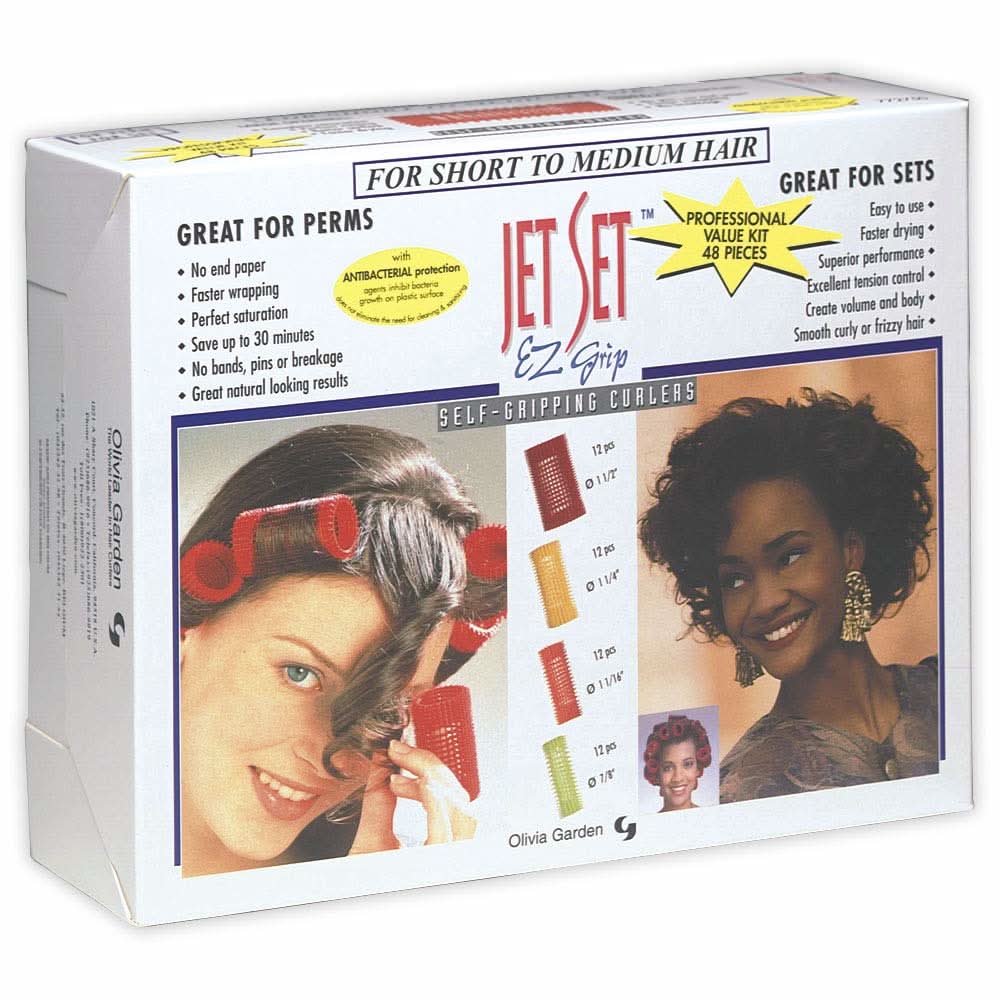 Olivia Garden Jet Set Self-Gripping Curler - Mixed, Short to Medium (48 pcs)