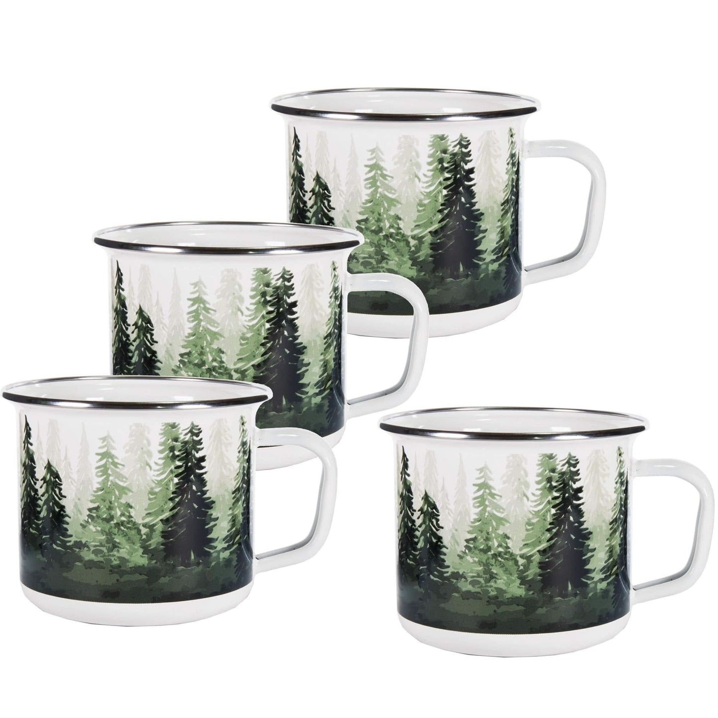 Golden Rabbit Enamelware Grande Mugs - Set of 4