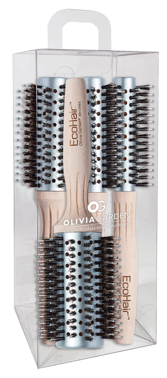 Olivia Garden EcoHair Combo Vent Round Bamboo Hair Brush