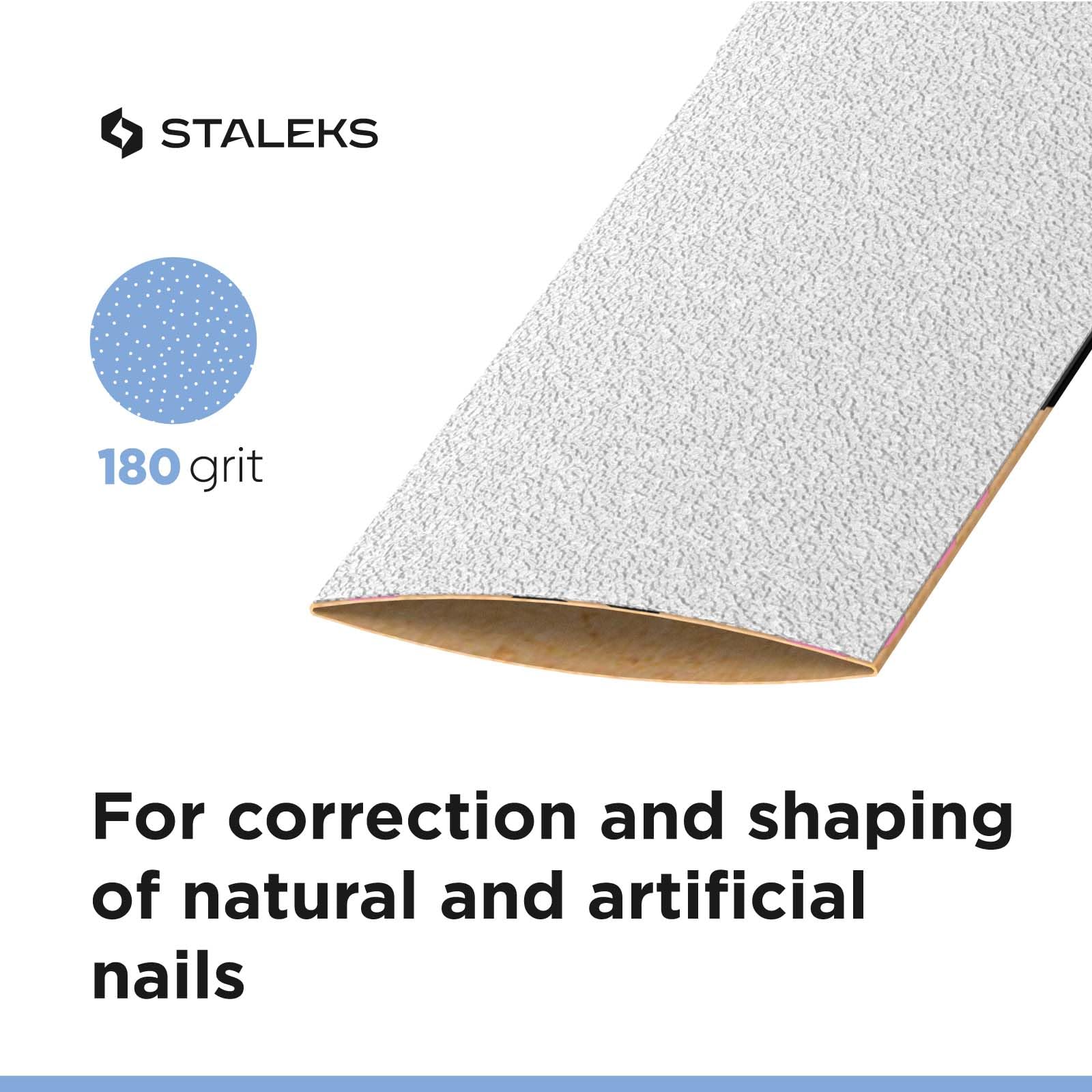 White Disposable papmAm Files for Straight Nail File Staleks Pro Expert 22, 180 grit (50 pcs)