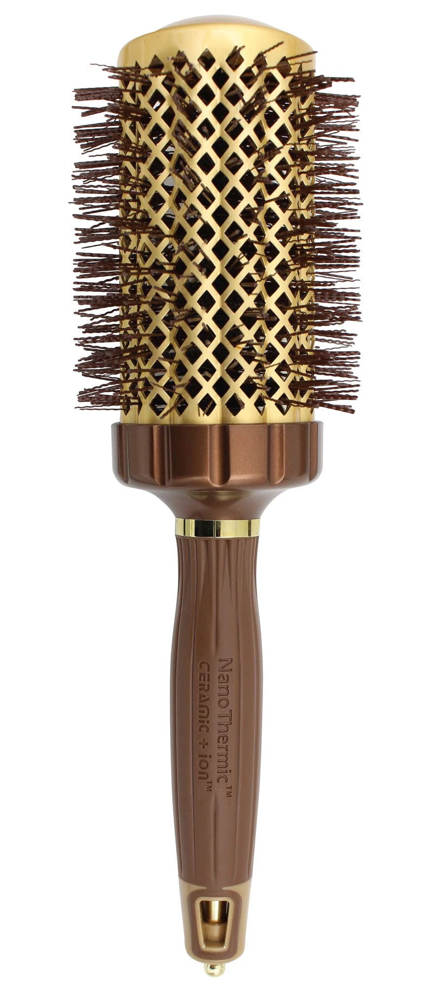 Olivia Garden NanoThermic PowerGrip Thermal brush with special patented wavy barrel for extra tension and grip, ceramic coated barrel, ionic technology, ergonomic handle, for medium to thick hair