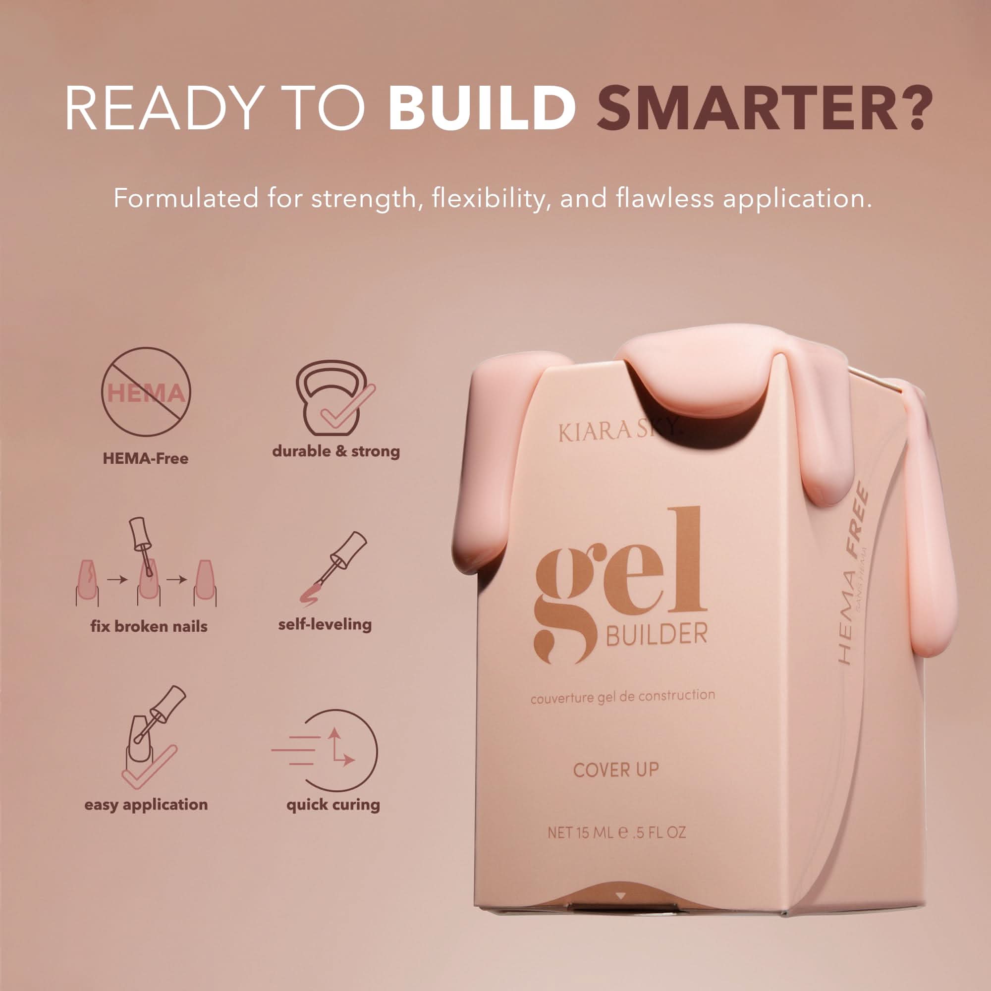 KIARA SKY Hema-Free Builder Nail Gel, Frenchy White