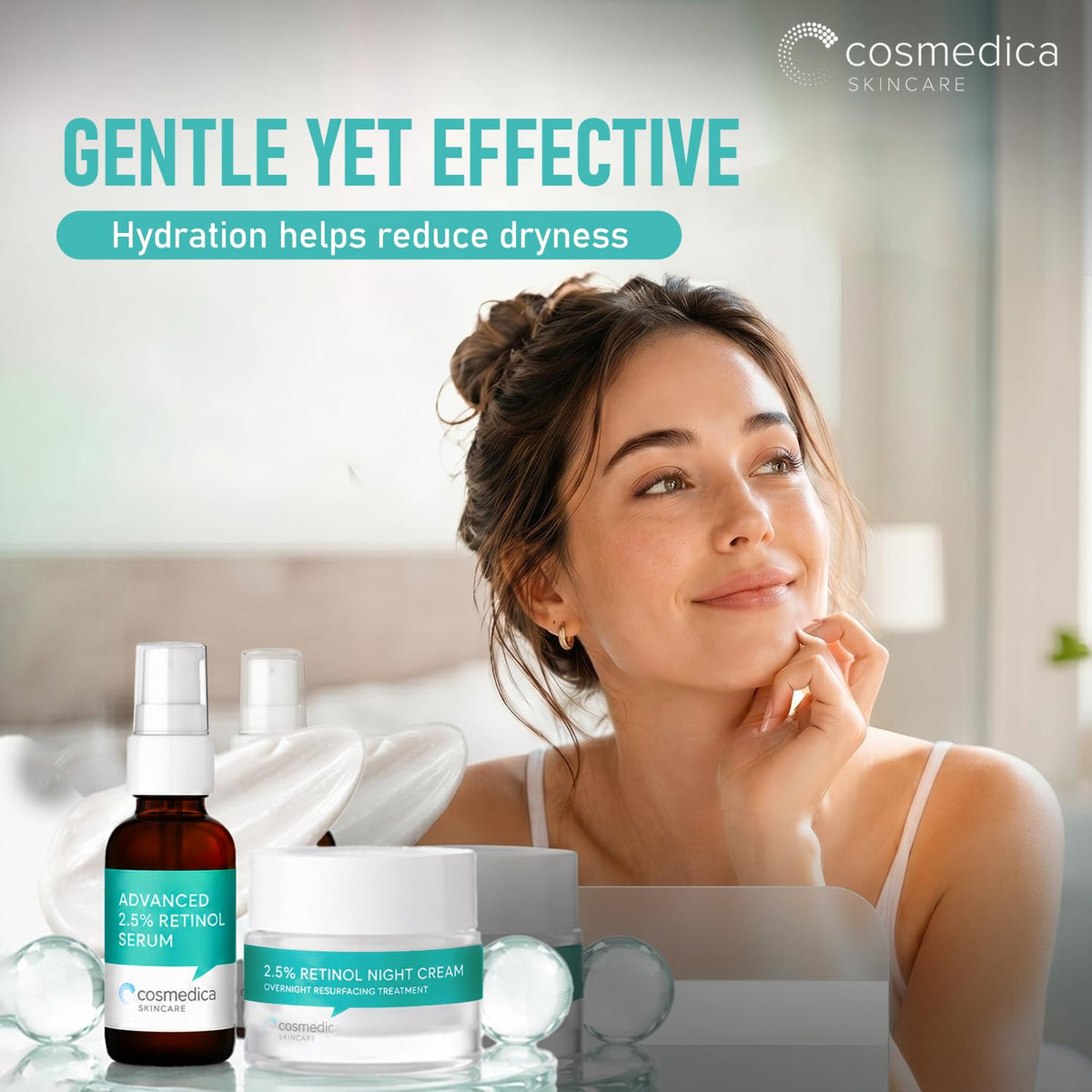Cosmedica 2.5% Retinol Serum 1oz & Retinol Night Cream 2oz - Skin Care Set