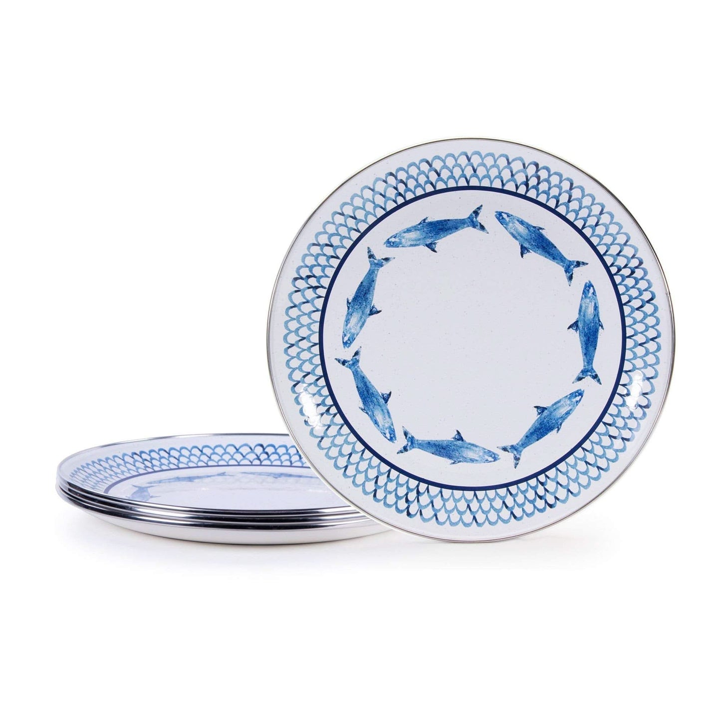 Golden Rabbit Enamelware Dinner Plates - Set of 4