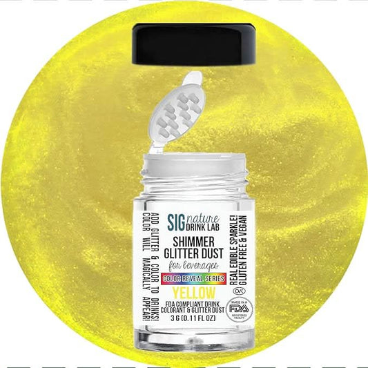 Signature Drink Labs Shimmer Glitter  •  Yellow - 5 Gram Pot with Spout
