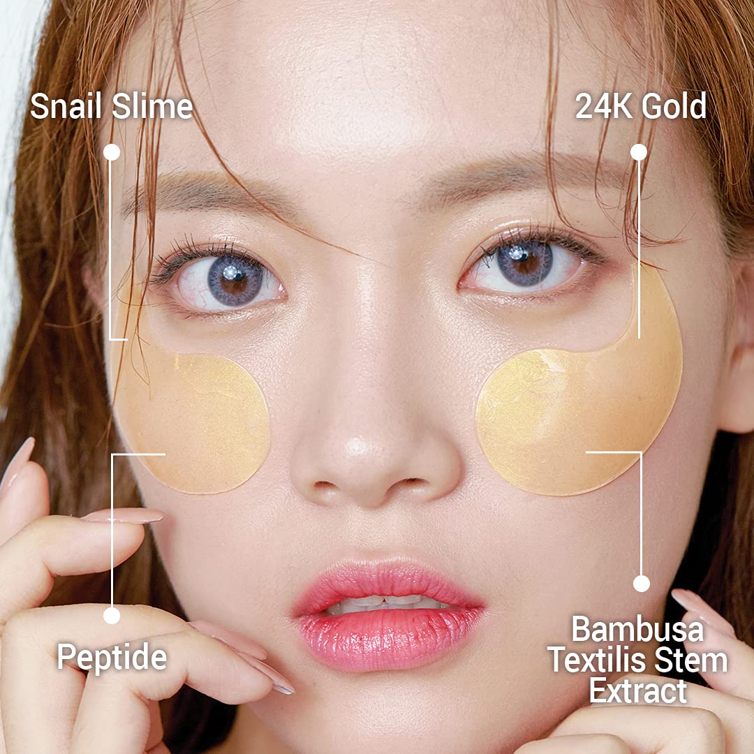 MIZON Under Eye Collagen Patches Eye Masks with 24K Gold and Snail