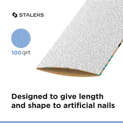 STALEKS PRO Disposable White Abrasive Tape papmAm Expert – 100 Grit – 7m Roll – Glueless Replaceable Abrasive for Plastic Case – Professional Nail Shaping – Manicure & Pedicure