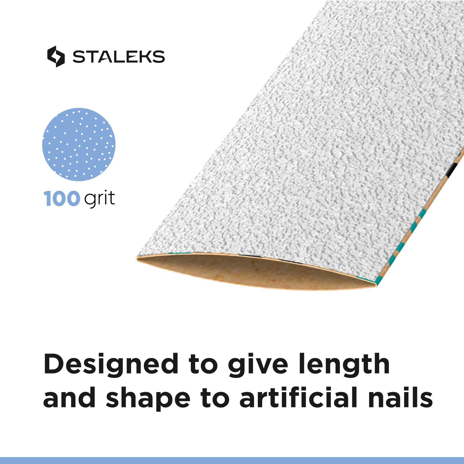 Staleks Pro Disposable White Nail Files papmAm Expert 22 – 100 Grit – 50 Pcs – Glueless Replaceable Abrasives – Professional Nail Filing – Manicure & Pedicure