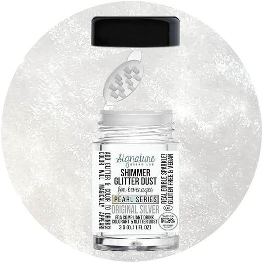 Signature Drink Labs Shimmer Glitter Dust - Color Series Original Silver - 25 gram