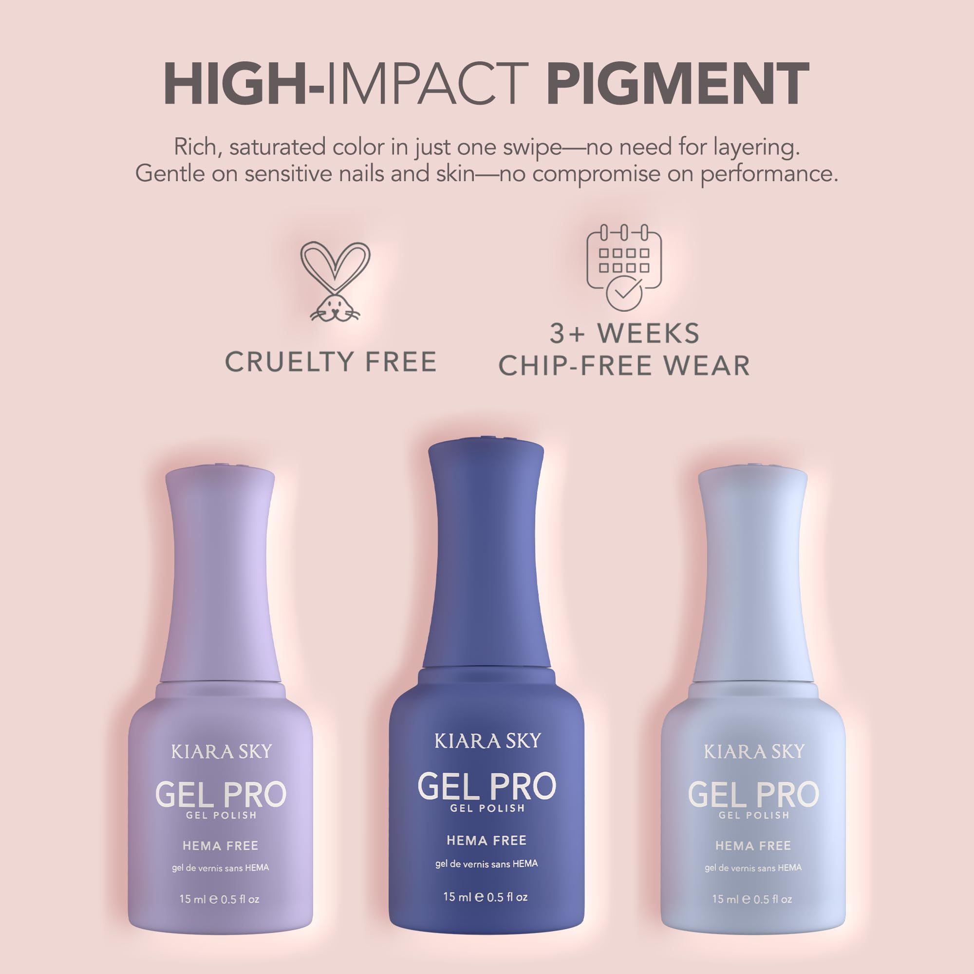 KIARA SKY Pro Hema-Free Gel Nail Polish, Dreamgirl, 0.5 Fl oz