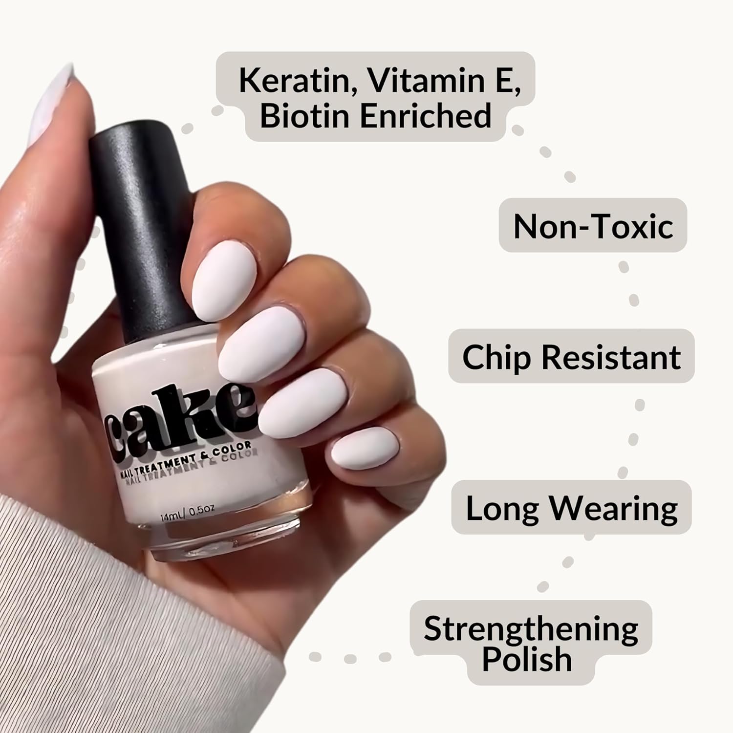 CAKE Nail Strengthening Polish - Blanc Canvas