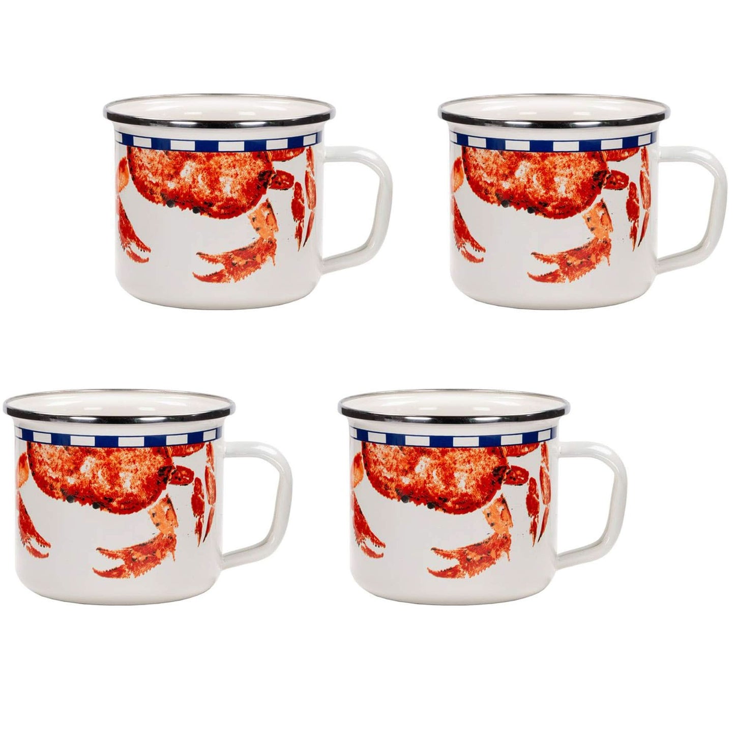Golden Rabbit Enamelware Grande Mugs - Set of 4