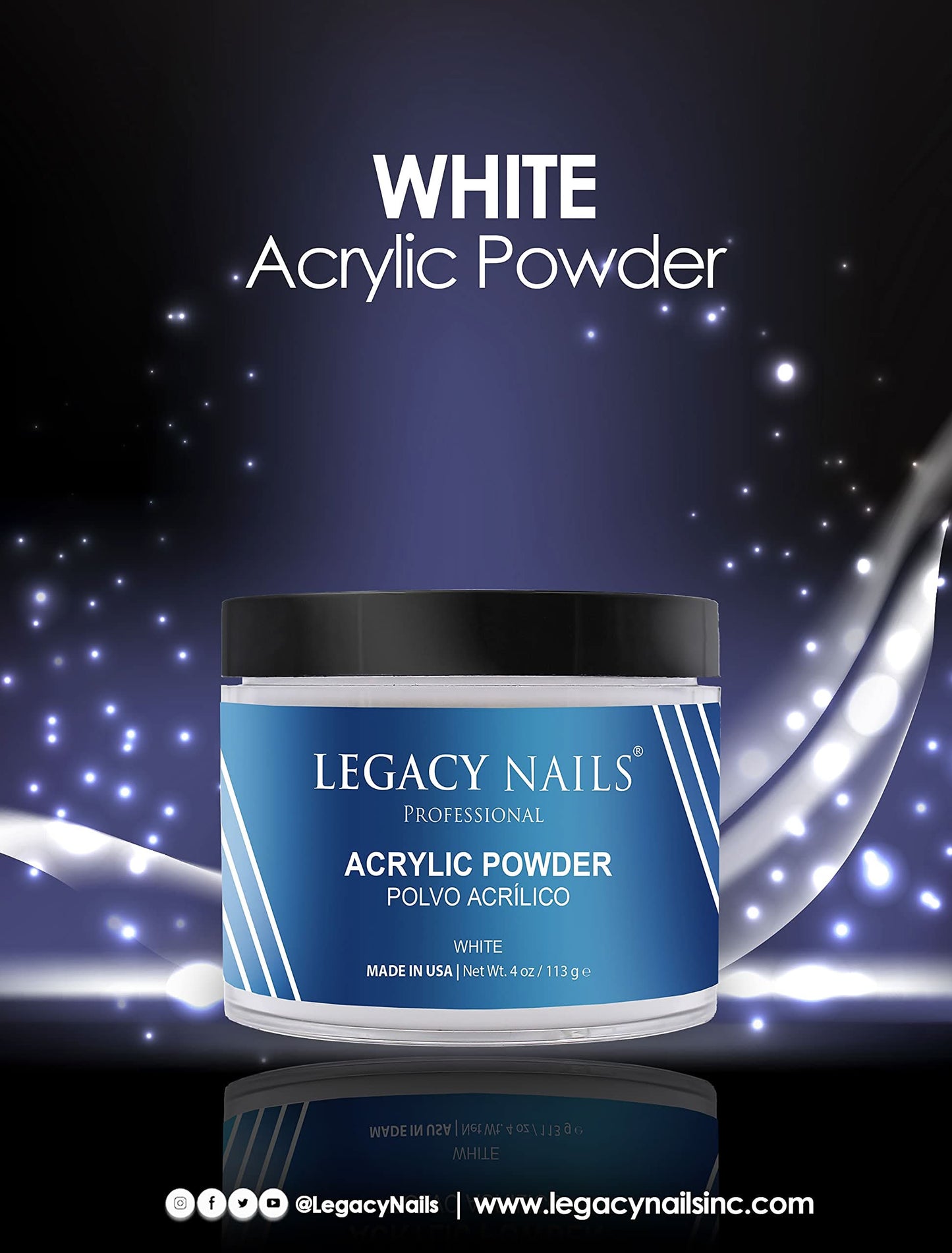 Legacy Nails Acrylic Powder White 4oz