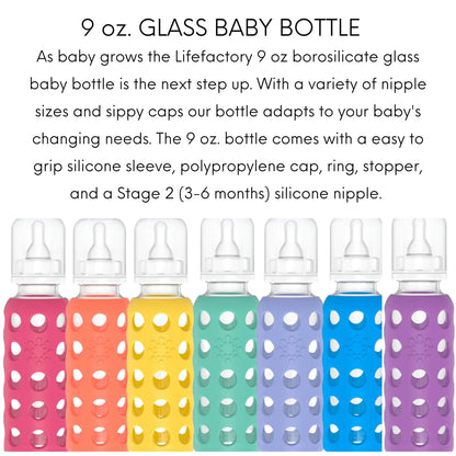 Lifefactory Glass Baby Bottles with Silicone Protection - 4-Pack, 4 oz/9 oz