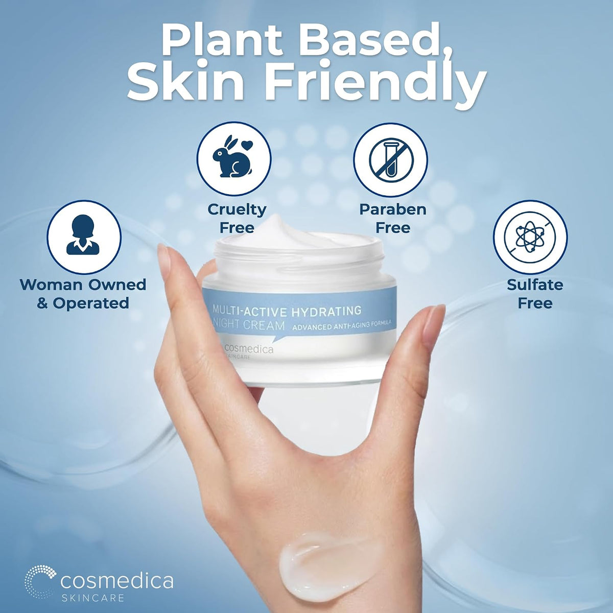 Cosmedica Hydrating Night Cream - Anti-Aging Face & Neck Moisturizer, 2oz